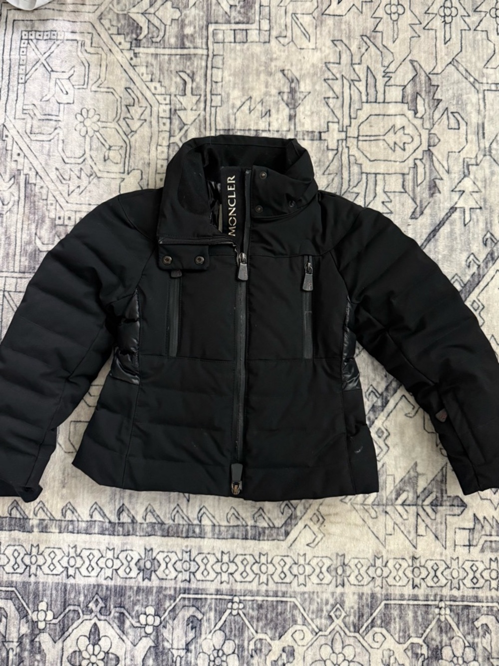 Moncler girls down puffer black coat size 6